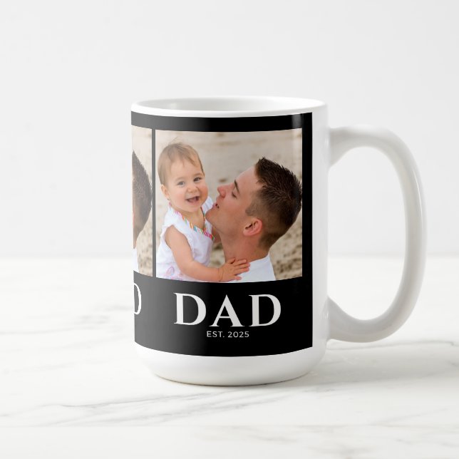 Caneca De Café Dad Established Black 3 Photo (Direita)