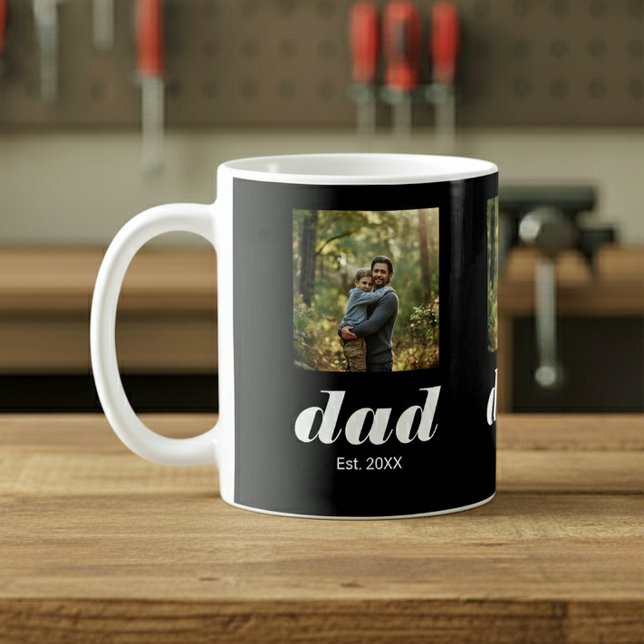 Caneca De Café Dad Established Photo Father's Day (Criador carregado)