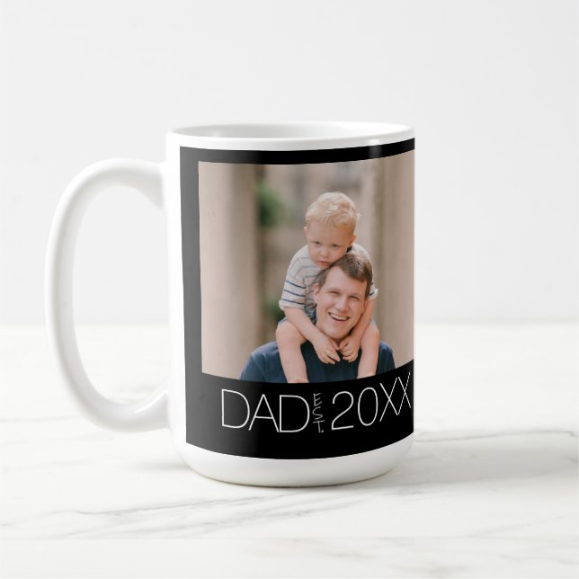 Caneca De Café Dad Established Photo Modern (Esquerda)