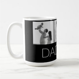 Caneca De Café Dad Established Three-Photo Modern Design