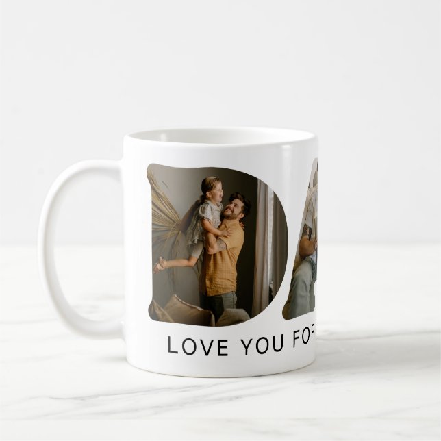 Caneca De Café DAD Letter Photo Collage  (Esquerda)