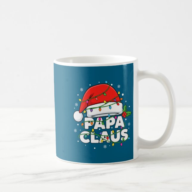 Caneca De Café Dad Papa Claus Christmas Lights Family Matching Lo (Direita)