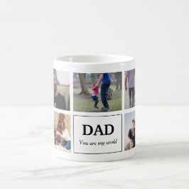 Caneca De Café Dad You Are My World Photo Collage