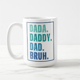 Caneca De Café Dada Pai Pai Bruh Dia de os pais azul angustiado