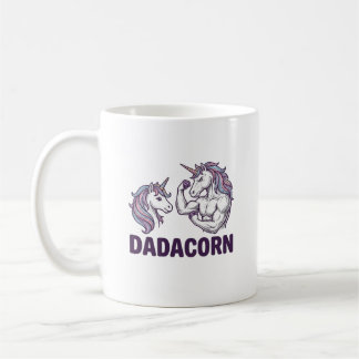 Caneca De Café Dadacorn Funny Unicorn Dad Vector Shirt Design_1