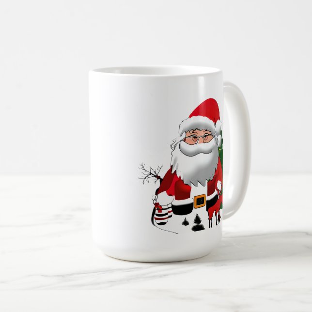 Caneca De Café Daddy Claus with a Reindeer (Frente Esquerda)