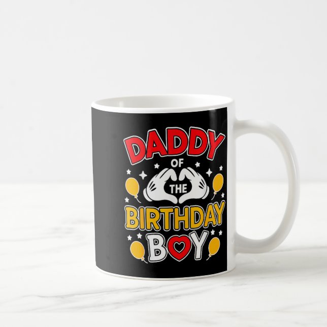 Caneca De Café Daddy Of The Birthday Boy Shirt Matching Dad Son F (Direita)