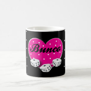 Caneca De Café Dados cor-de-rosa elegantes de Bunco dos namorados