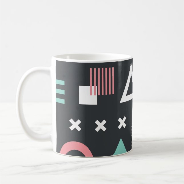 Caneca De Café Dados geométricos da safra: design sem costura. (Esquerda)