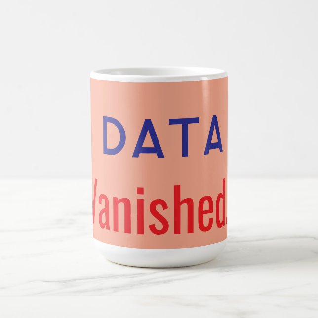 Caneca De Café Dados tapetes de texto desaparecido (Centro)