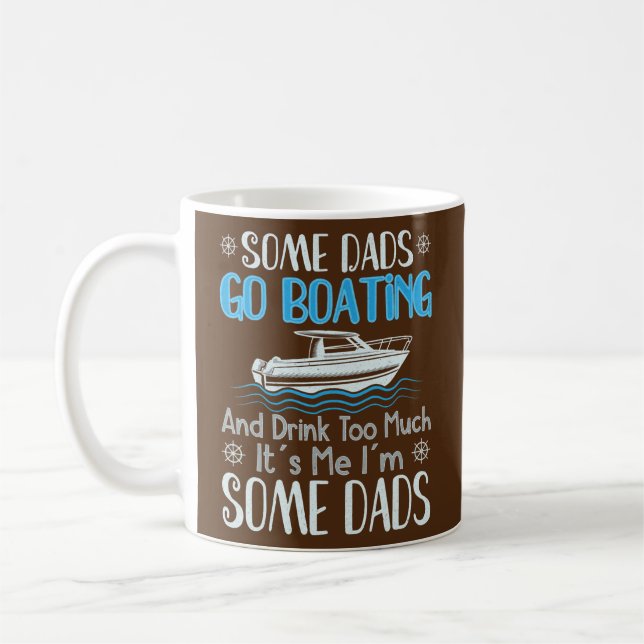 Caneca De Café Dads Boating Dad Boat Captain Pontoon Cruising  (Esquerda)