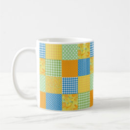 Caneca De Café Daffodils Café Mug: Estilo do País Faux Patchwork