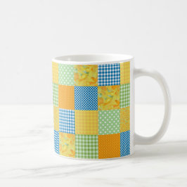 Caneca De Café Daffodils Café Mug: Estilo do País Faux Patchwork
