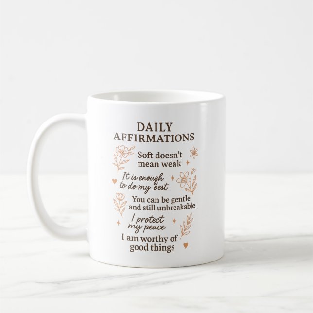 Caneca De Café Daily Mental Health Reminder  | Self Love Healing  (Esquerda)