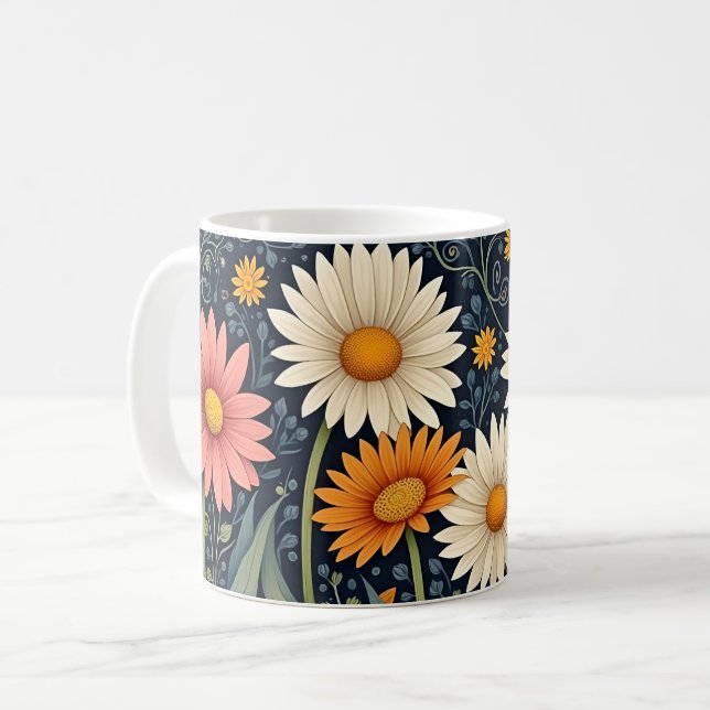 Caneca De Café Daisies pintados (Frente Esquerda)