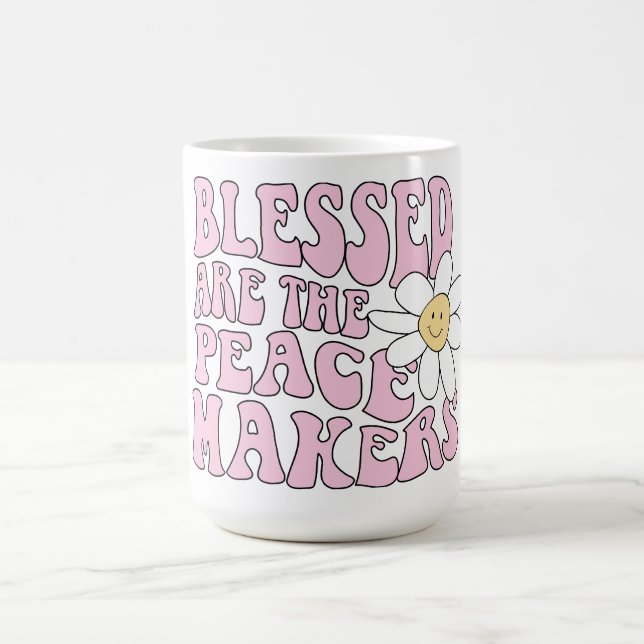 Caneca De Café Daisy and Peace Makers Slogan (Centro)