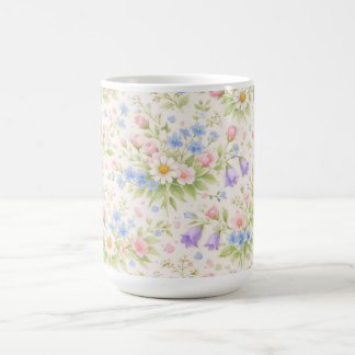 Caneca De Café Daisy, Bellflower & Blue Blossom Botânico
