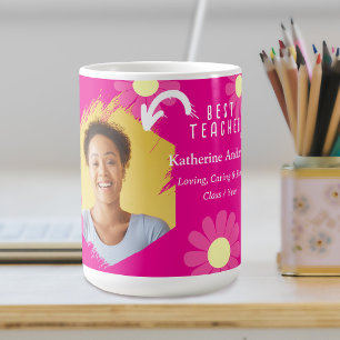 Caneca De Café Daisy Best Teacher Photo Red