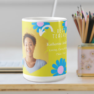 Caneca De Café Daisy Best Teacher Photo Yellow