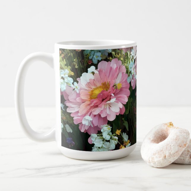 Caneca De Café Daisy em rosa (Com Donut)