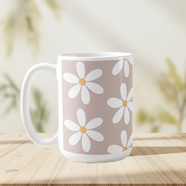 Caneca De Café Daisy  mug, Retro Flower  Mug (Criador carregado)