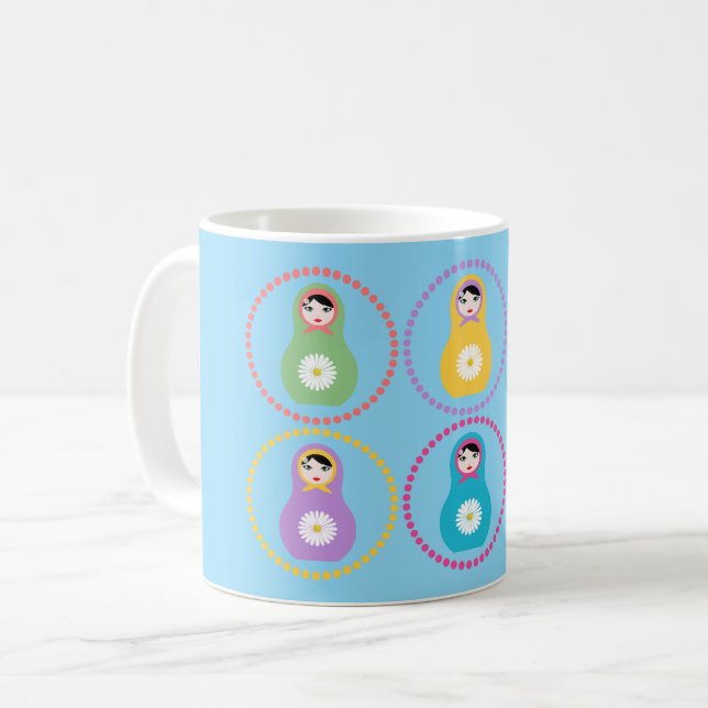 Caneca De Café Daisyflower Matryoshka (Frente Esquerda)