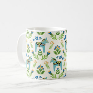 Caneca De Café Dala Horses Teal Sueco