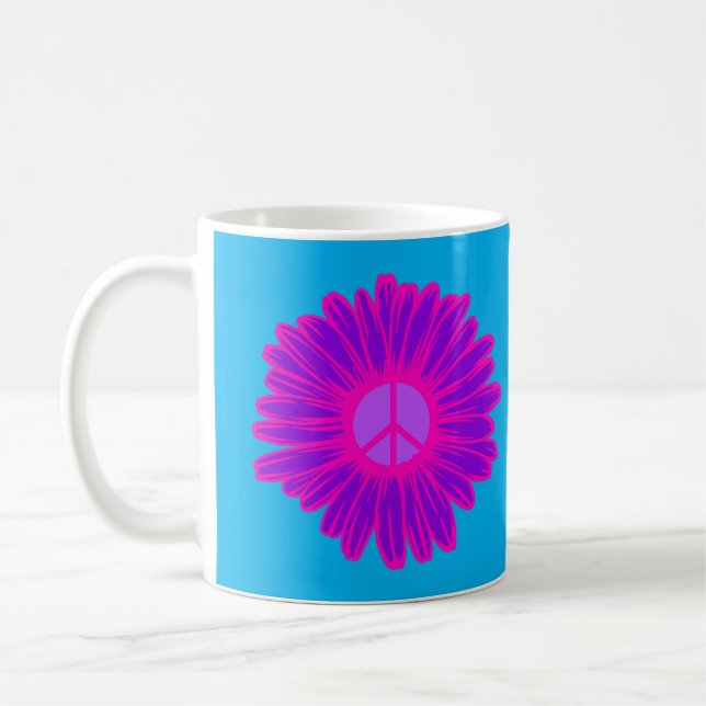 Caneca De Café Dália da Paz Rosa e Roxa (Esquerda)