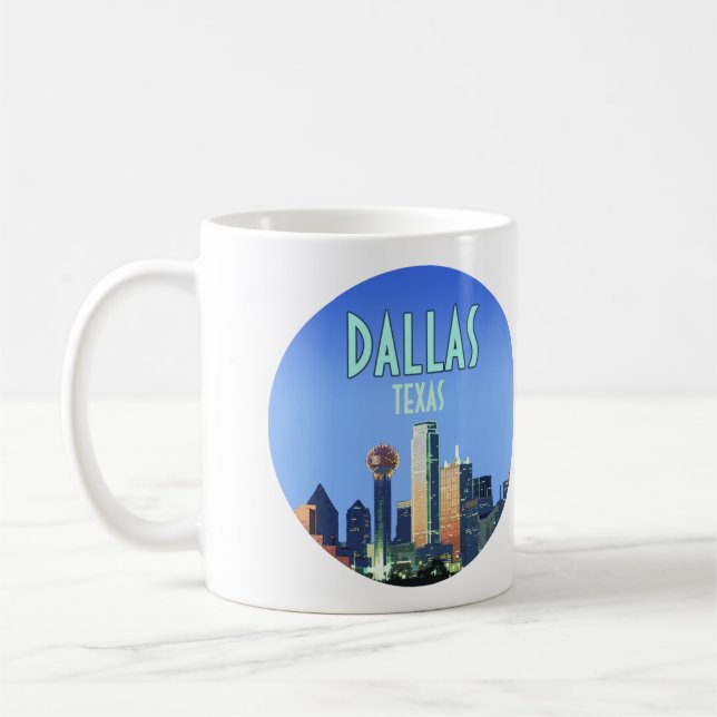 Caneca De Café Dallas Centro Texas Vintage (Esquerda)