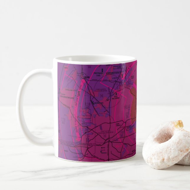 Caneca De Café Dallas - Ft Gráfico de Flyway do Worth (Com Donut)