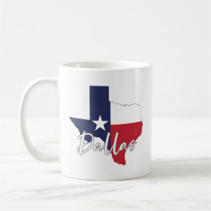 Caneca De Café Dallas, Texas Flag Map
