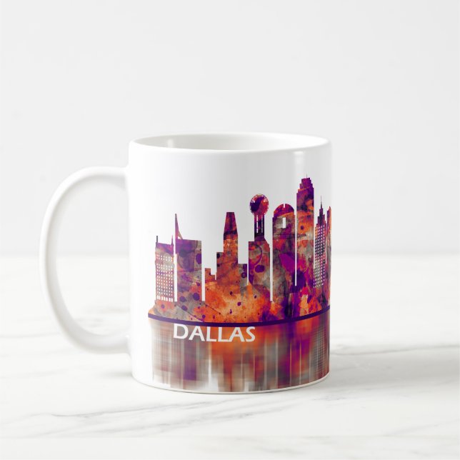 Caneca De Café Dallas Texas Skyline (Esquerda)