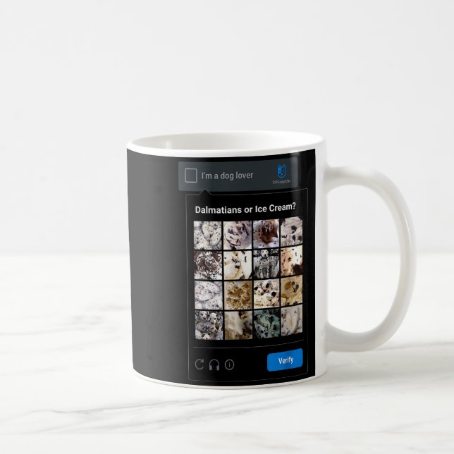 Caneca De Café Dálmata Engraçado Ou Sorvete Meme Mãe de Cachorro  (Direita)