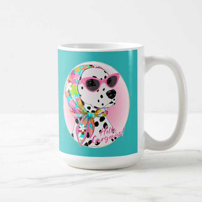 Caneca De Café Dálmata Olá Lindíssimo! (Direita)