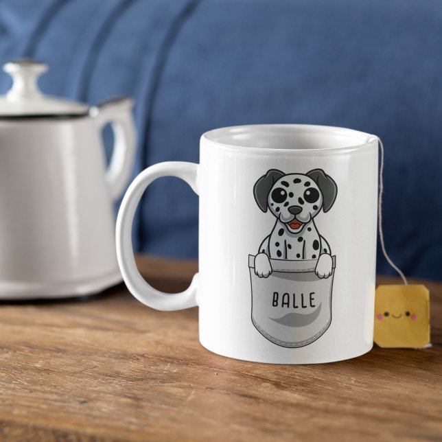 Caneca De Café Dalmático-Caco Personalizado para o Pântano do Dog (Criador carregado)