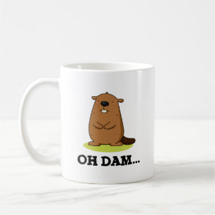 Caneca De Café Dam Funny Beaver Pun
