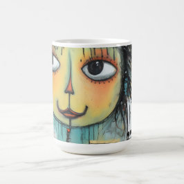 Caneca De Café Dama da Arte 1 Charmosa e angustiado