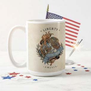 Caneca De Café Dama da Liberdade Art Nouveau EUA 250 Motivo ID130