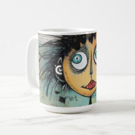 Caneca De Café Dama de Arte 21 Encantadora e angustiado
