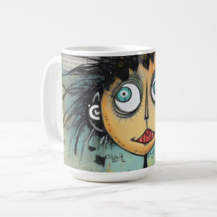 Caneca De Café Dama de Arte 21 Encantadora e angustiado