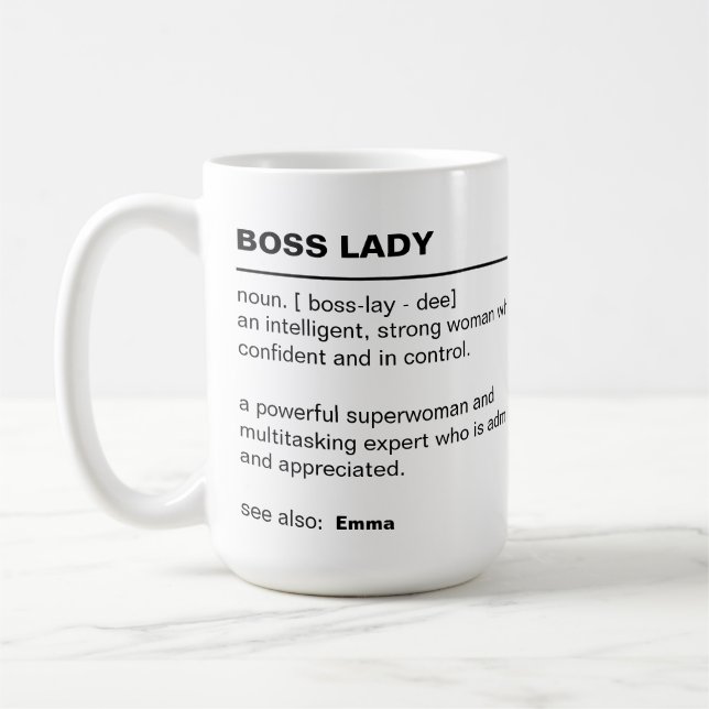 Caneca De Café Dama de chefe personalizada - Presentes para chefe (Esquerda)