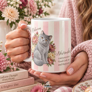 Caneca De Café Dama de honra de gato Crisântemo de nascimento em