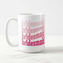 Caneca De Café Dama de honra fofo rosa retrô, personalizado com n