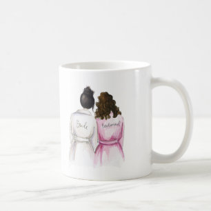Caneca De Café Dama de honra? O Br preto da noiva do bolo da
