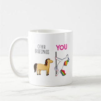 Caneca De Café Dama de Honra Unicórnio Casamento Engraçado