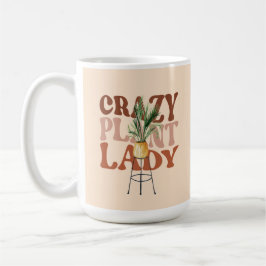 Caneca De Café Dama de Plantas Retrô Aquarela Tipografia de Plant