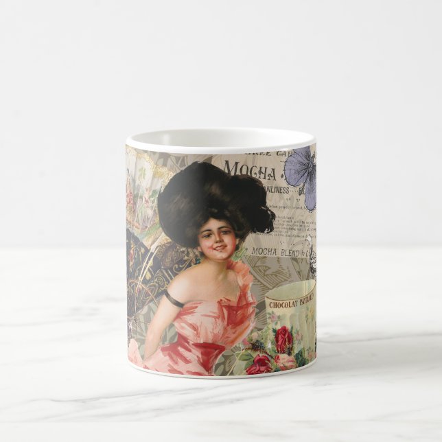 Caneca De Café Dama do Café Mulher Vitoriana Rosa Vestido Rico (Centro)