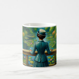 Caneca De Café Dama Elegante à Beira do Rio