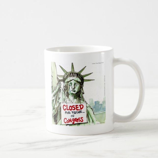 Caneca De Café Dama Liberdade Fechada Para Reforma do Congresso D (Direita)