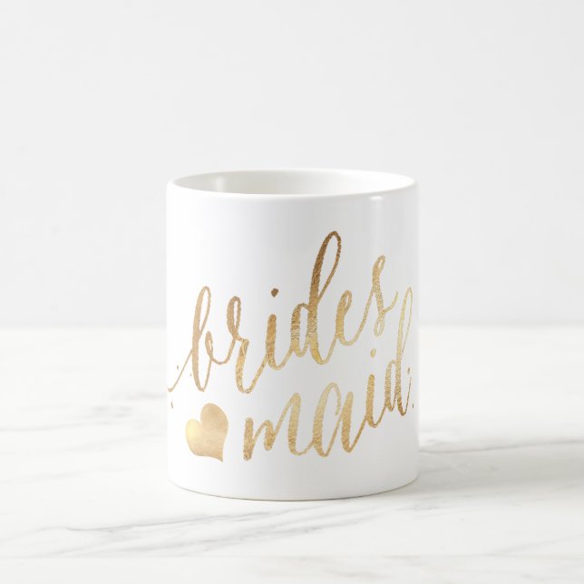 Caneca De Café Damas de honra/Pseudo Ouro/Escrita Moderna (Centro)